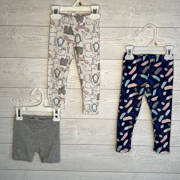 Girls’ Crazy 8/Carter’s leggings & biker shorts Size 2T - Picture 1 of 7
